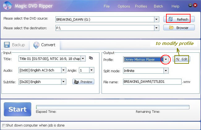 how to rip DVD to Disney Mix Max Player